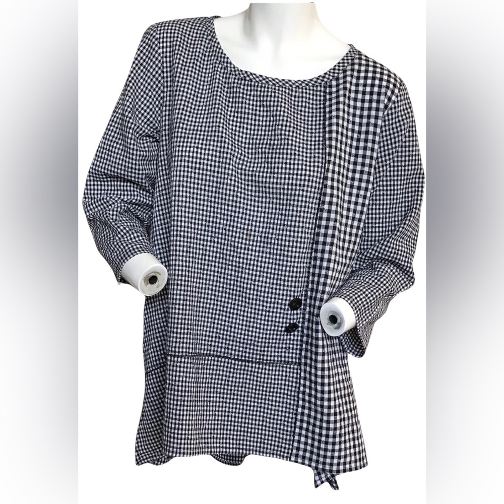 Habitat Black and White Checked Tunic Sz L